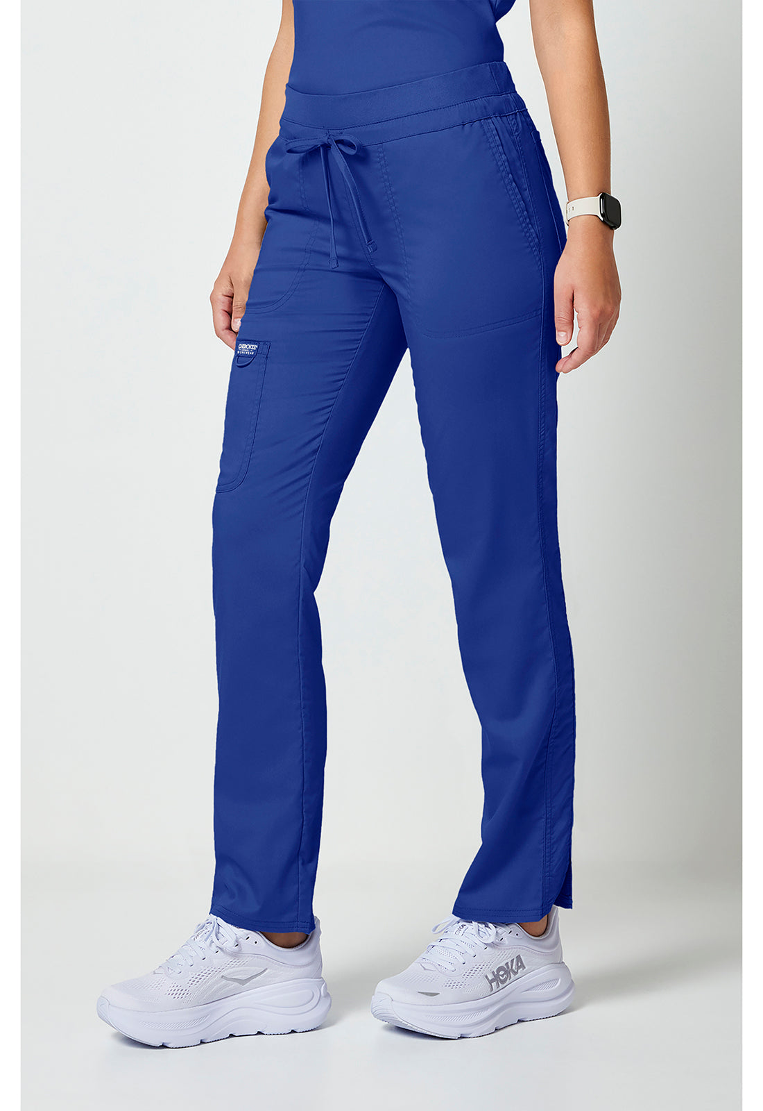 Workwear Revolution WW105 Women's Mid Rise Tapered Leg Drawstring Scrub Pants Galaxy Blue