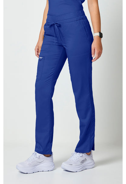 Workwear Revolution WW105 Women's Mid Rise Tapered Leg Drawstring Scrub Pants Galaxy Blue