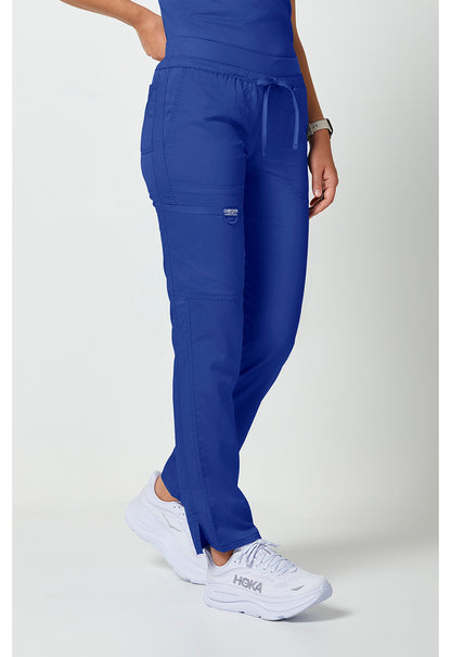 Workwear Revolution WW105 Women's Mid Rise Tapered Leg Drawstring Scrub Pants Galaxy Blue