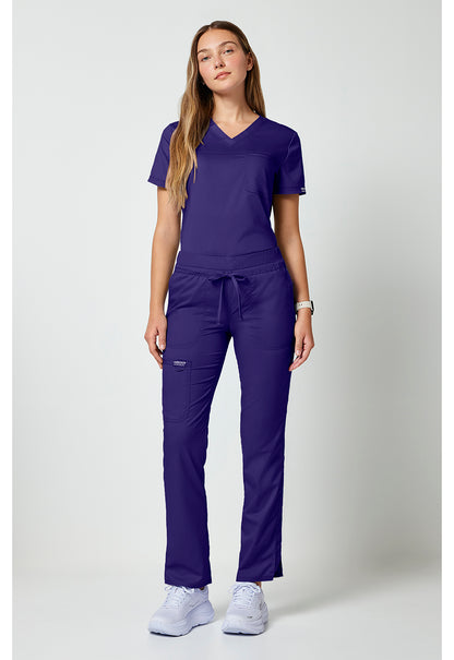 Workwear Revolution WW105 Women's Mid Rise Tapered Leg Drawstring Scrub Pants Grape