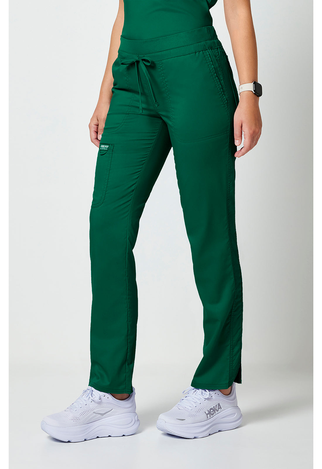 Workwear Revolution WW105 Women's Mid Rise Tapered Leg Drawstring Scrub Pants Hunter Green