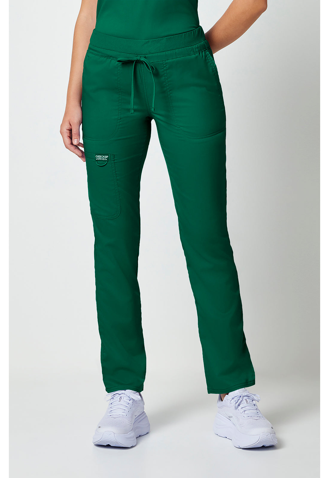 Workwear Revolution WW105 Women's Mid Rise Tapered Leg Drawstring Scrub Pants Hunter Green