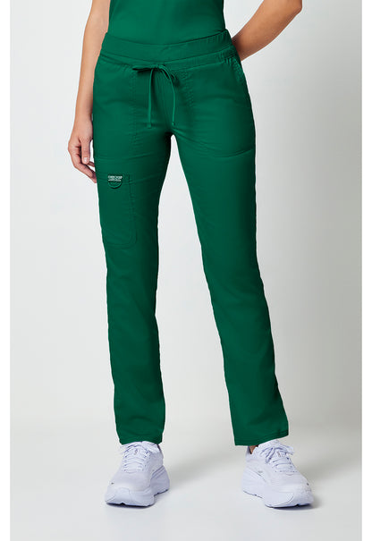 Workwear Revolution WW105 Women's Mid Rise Tapered Leg Drawstring Scrub Pants Hunter Green
