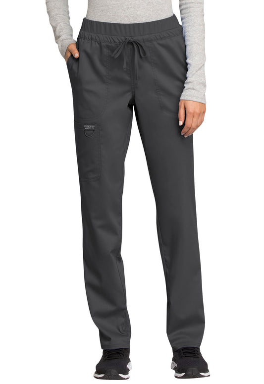 Workwear Revolution WW105 Women's Mid Rise Tapered Leg Drawstring Scrub Pants Pewter
