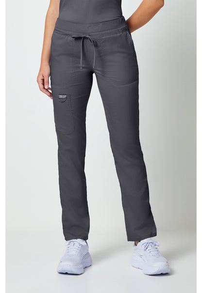Workwear Revolution WW105 Women's Mid Rise Tapered Leg Drawstring Scrub Pants Pewter