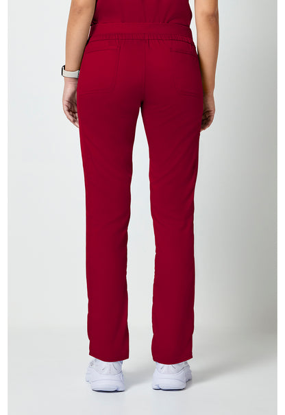 Workwear Revolution WW105 Women's Mid Rise Tapered Leg Drawstring Scrub Pants Red