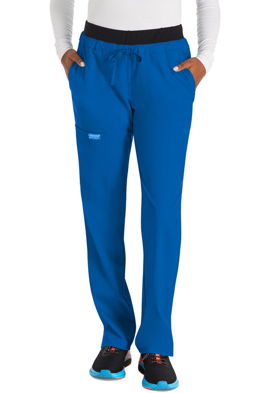 Workwear Revolution WW105 Women's Mid Rise Tapered Leg Drawstring Scrub Pants Royal