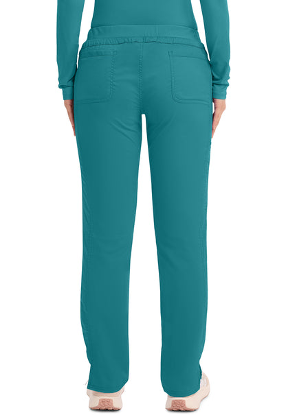 Workwear Revolution WW105 Women's Mid Rise Tapered Leg Drawstring Scrub Pants Teal Blue