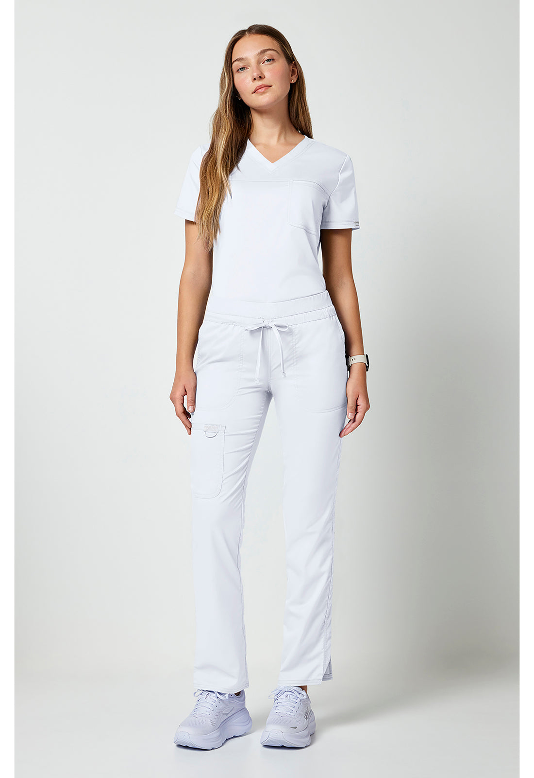 Workwear Revolution WW105 Women's Mid Rise Tapered Leg Drawstring Scrub Pants image 2