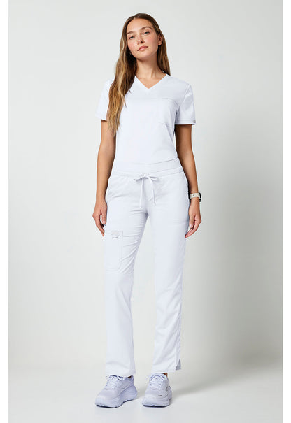 Workwear Revolution WW105 Women's Mid Rise Tapered Leg Drawstring Scrub Pants image 2