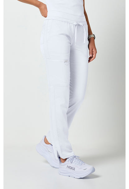 Workwear Revolution WW105 Women's Mid Rise Tapered Leg Drawstring Scrub Pants White