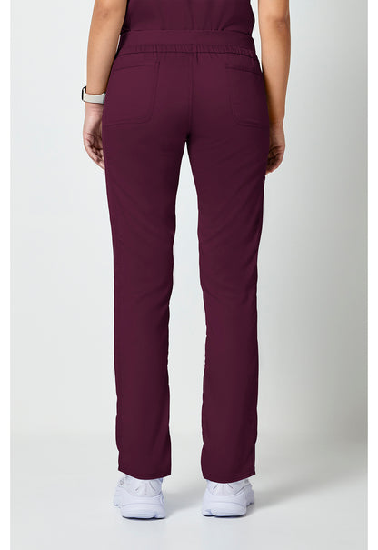 Workwear Revolution WW105 Women's Mid Rise Tapered Leg Drawstring Scrub Pants Wine