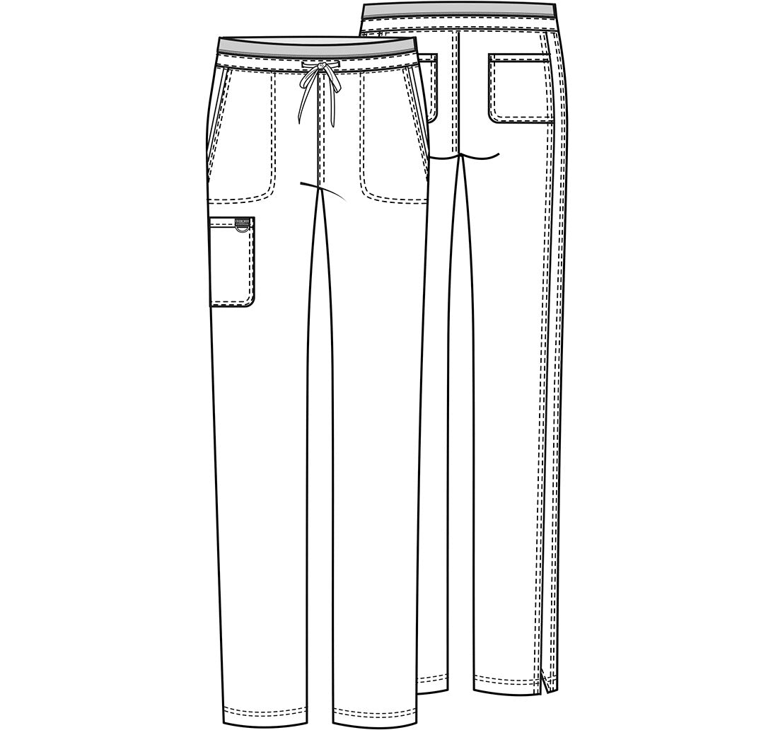 Workwear Revolution WW105 Women's Mid Rise Tapered Leg Drawstring Scrub Pants Caribbean Blue