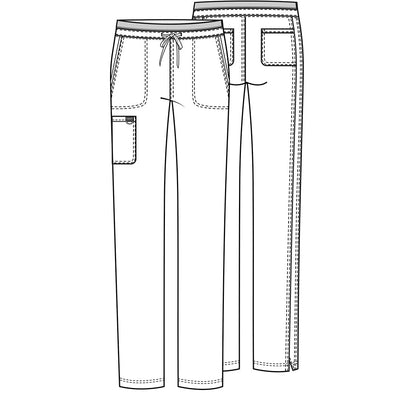Workwear Revolution WW105 Women's Mid Rise Tapered Leg Drawstring Scrub Pants Caribbean Blue