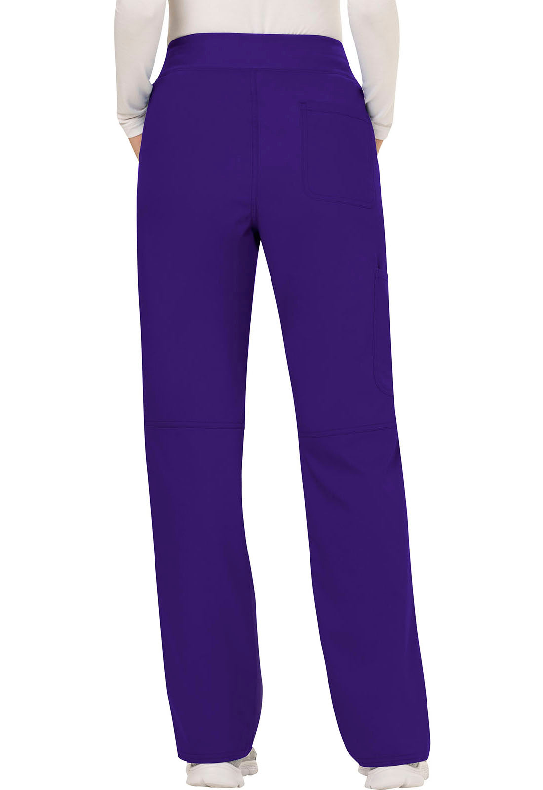 Revolution WW110 Mid Rise Straight Leg Pull-on Pants Grape Model Image Back | Cherokee Workwear