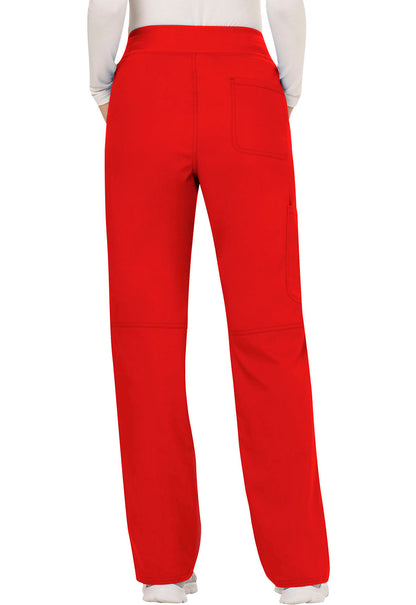 Revolution WW110 Mid Rise Straight Leg Pull-on Pants Red Model Image Back | Cherokee Workwear