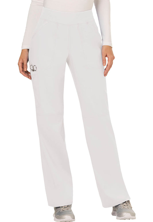 Revolution WW110 Mid Rise Straight Leg Pull-on Pants White Model Image Front | Cherokee Workwear