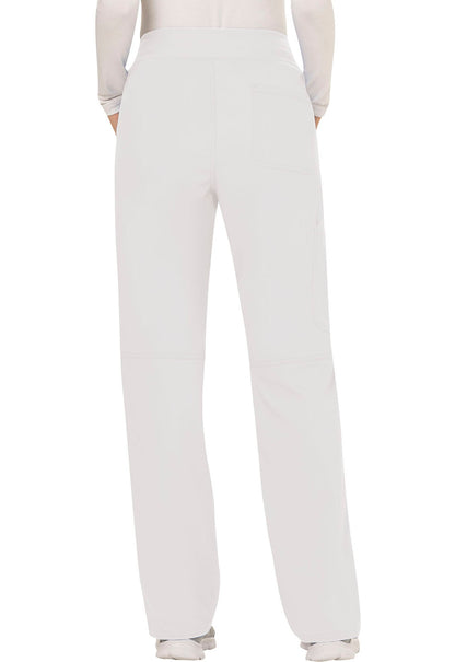 Revolution WW110 Mid Rise Straight Leg Pull-on Pants White Model Image Back | Cherokee Workwear