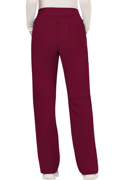 Revolution WW110 Mid Rise Straight Leg Pull-on Pants Wine Model Image Back | Cherokee Workwear