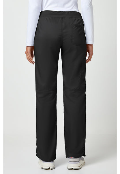 Workwear Revolution WW110 Women's Mid Rise Straight Leg Pull-on Scrub Pants Black