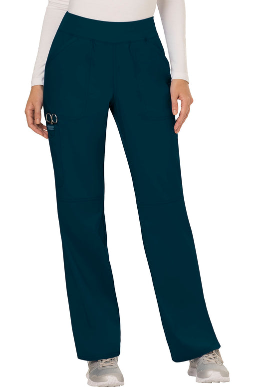 Workwear Revolution WW110 Women's Mid Rise Straight Leg Pull-on Scrub Pants Caribbean Blue