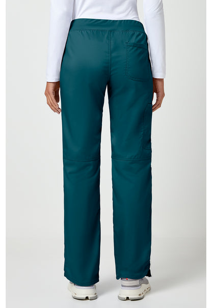 Workwear Revolution WW110 Women's Mid Rise Straight Leg Pull-on Scrub Pants Caribbean Blue