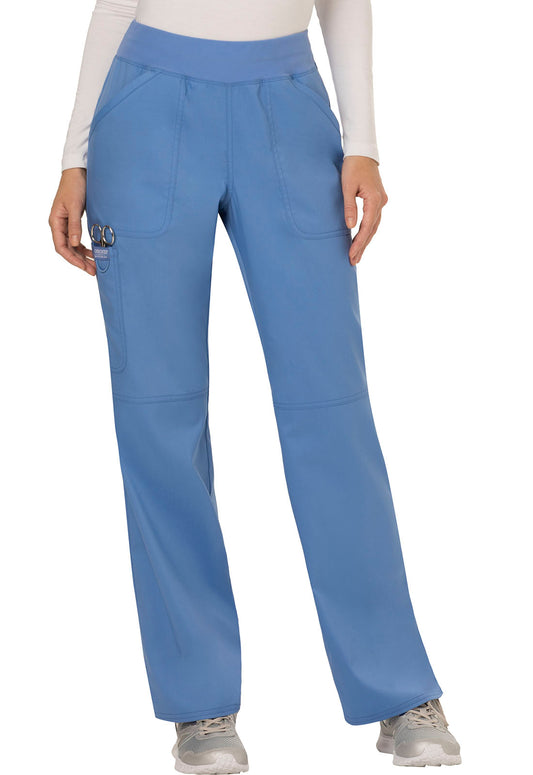 Workwear Revolution WW110 Women's Mid Rise Straight Leg Pull-on Scrub Pants Ciel Blue
