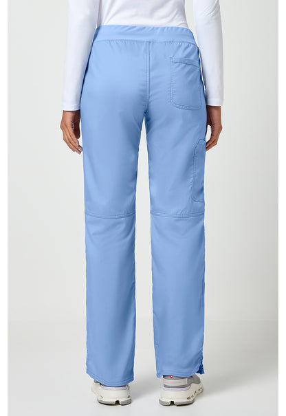 Workwear Revolution WW110 Women's Mid Rise Straight Leg Pull-on Scrub Pants Ciel Blue