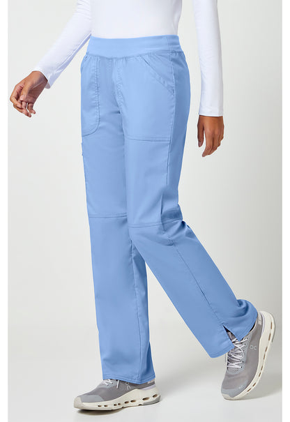 Workwear Revolution WW110 Women's Mid Rise Straight Leg Pull-on Scrub Pants Ciel Blue