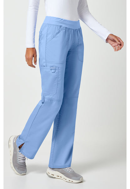 Workwear Revolution WW110 Women's Mid Rise Straight Leg Pull-on Scrub Pants Ciel Blue
