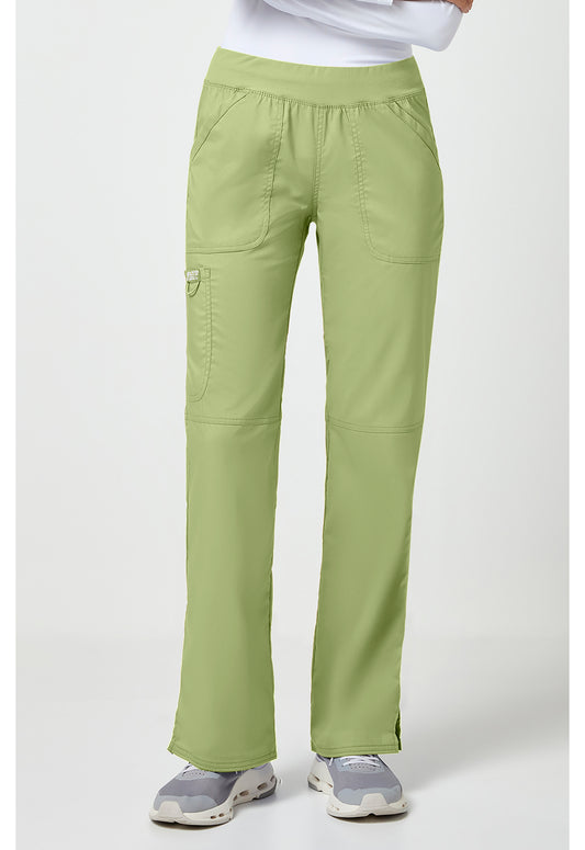 Workwear Revolution WW110 Women's Mid Rise Straight Leg Pull-on Scrub Pants Cucumber