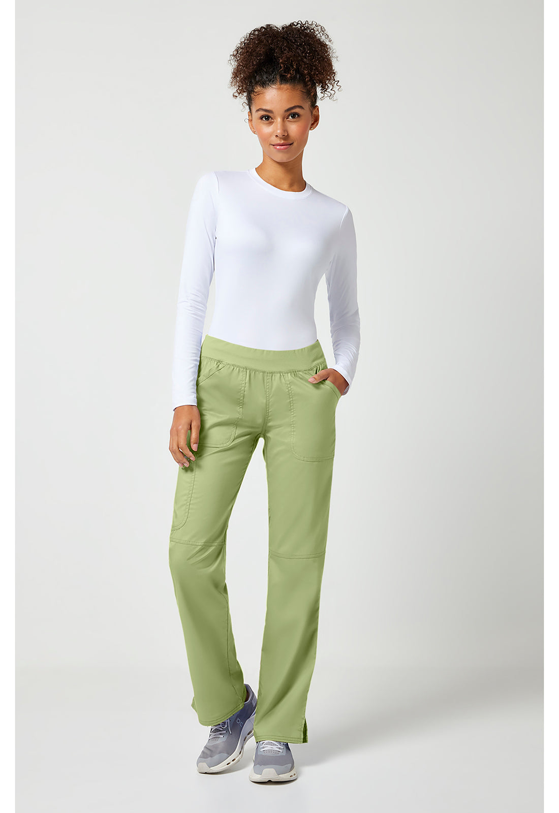 Workwear Revolution WW110 Women's Mid Rise Straight Leg Pull-on Scrub Pants image 2
