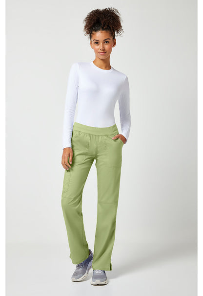 Workwear Revolution WW110 Women's Mid Rise Straight Leg Pull-on Scrub Pants image 2