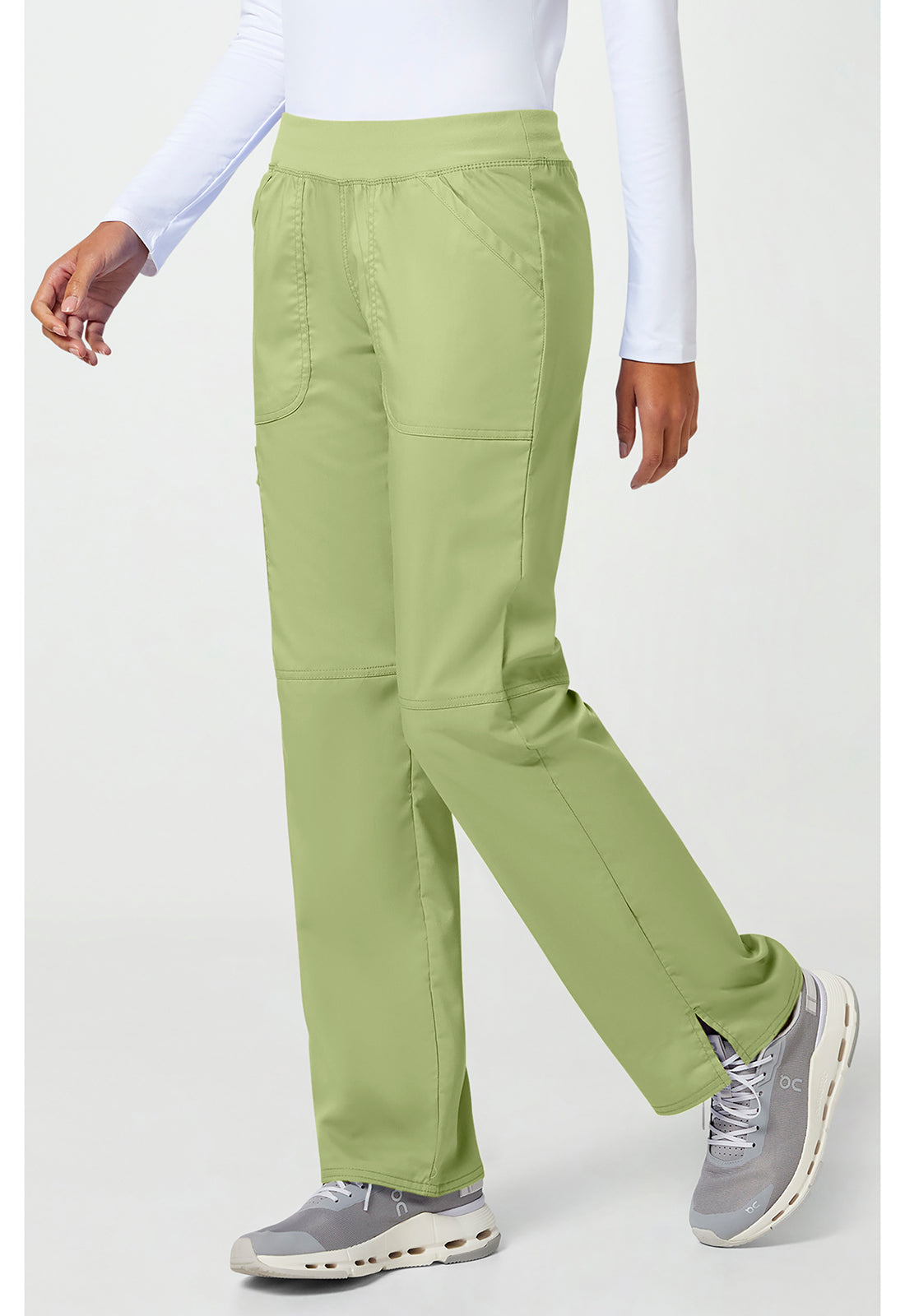 Workwear Revolution WW110 Women's Mid Rise Straight Leg Pull-on Scrub Pants Cucumber