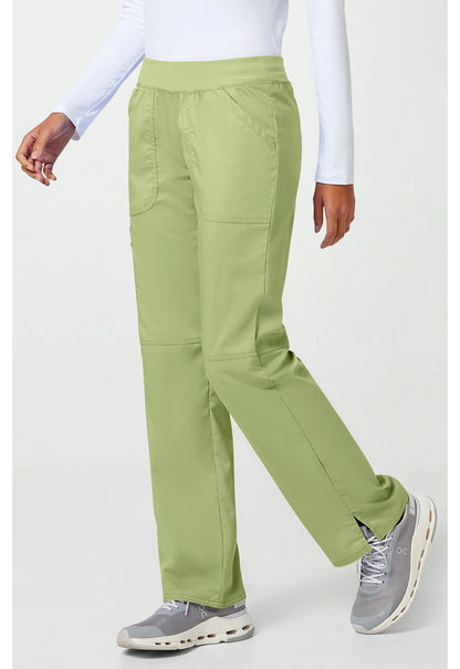 Workwear Revolution WW110 Women's Mid Rise Straight Leg Pull-on Scrub Pants Cucumber
