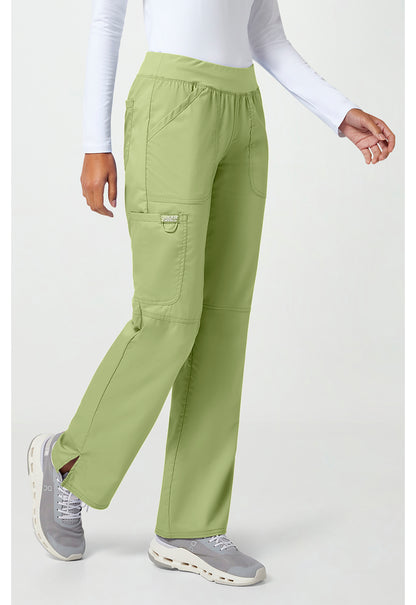Workwear Revolution WW110 Women's Mid Rise Straight Leg Pull-on Scrub Pants Cucumber