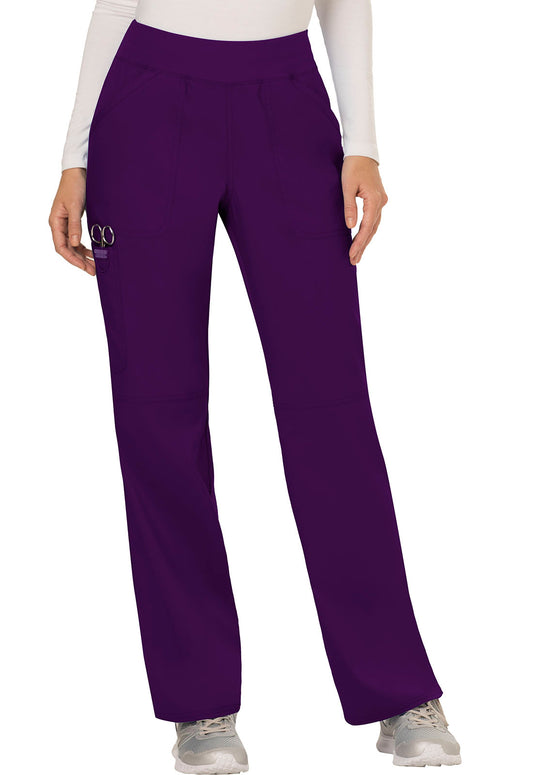 Workwear Revolution WW110 Women's Mid Rise Straight Leg Pull-on Scrub Pants Eggplant