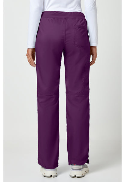 Workwear Revolution WW110 Women's Mid Rise Straight Leg Pull-on Scrub Pants Eggplant