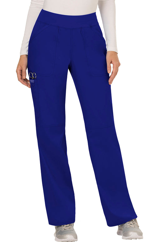 Workwear Revolution WW110 Women's Mid Rise Straight Leg Pull-on Scrub Pants Galaxy Blue