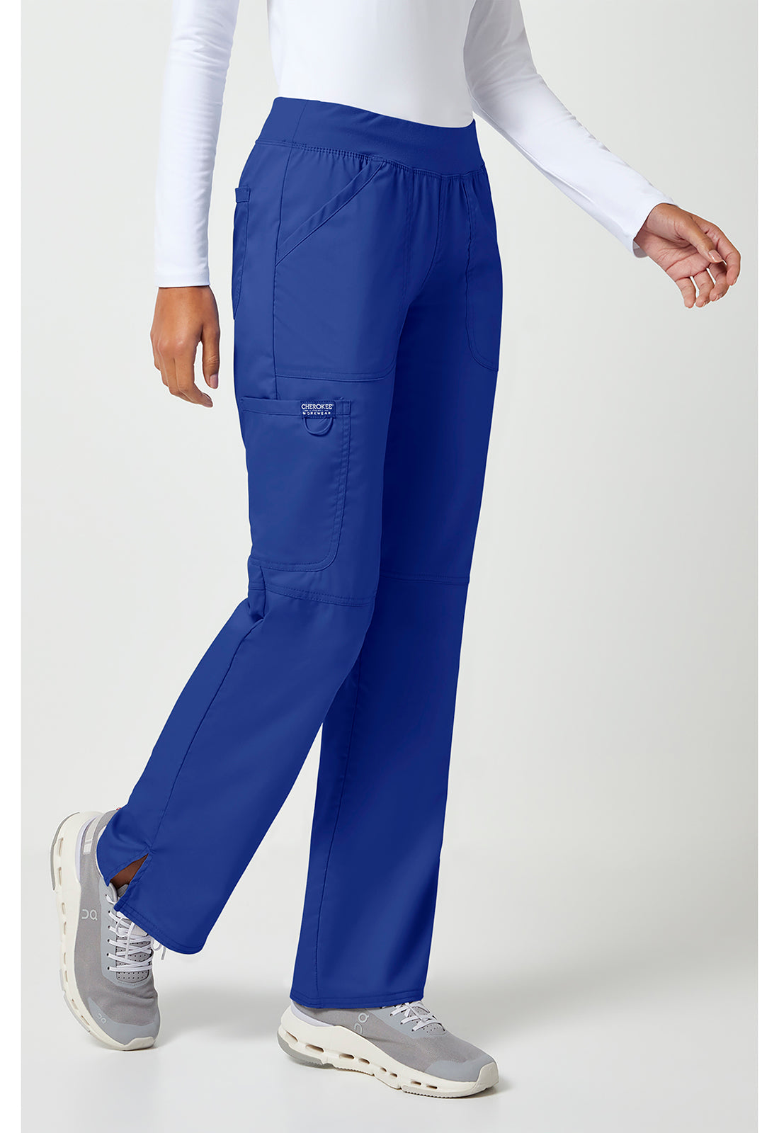 Workwear Revolution WW110 Women's Mid Rise Straight Leg Pull-on Scrub Pants Galaxy Blue