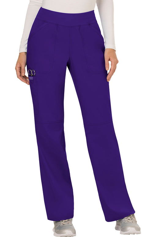 Workwear Revolution WW110 Women's Mid Rise Straight Leg Pull-on Scrub Pants Grape
