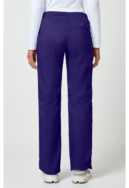 Workwear Revolution WW110 Women's Mid Rise Straight Leg Pull-on Scrub Pants Grape