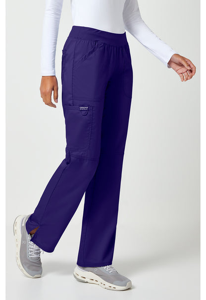 Workwear Revolution WW110 Women's Mid Rise Straight Leg Pull-on Scrub Pants Grape