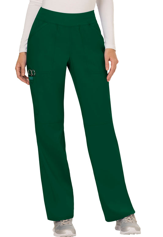 Workwear Revolution WW110 Women's Mid Rise Straight Leg Pull-on Scrub Pants Hunter Green