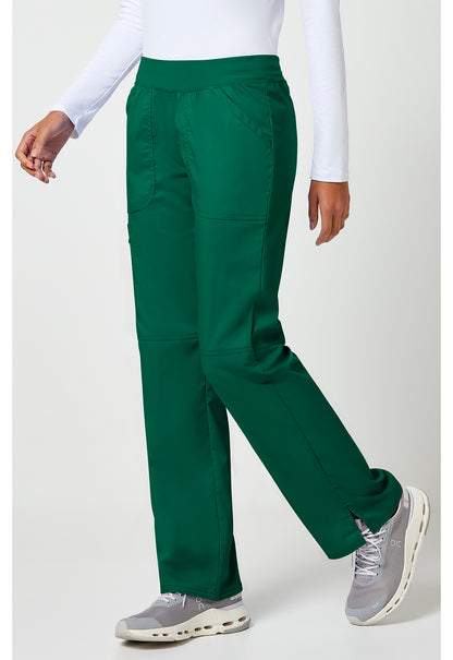 Workwear Revolution WW110 Women's Mid Rise Straight Leg Pull-on Scrub Pants Hunter Green