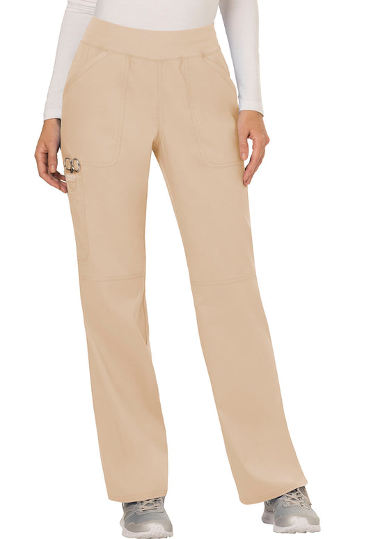 Workwear Revolution WW110 Women's Mid Rise Straight Leg Pull-on Scrub Pants Khaki