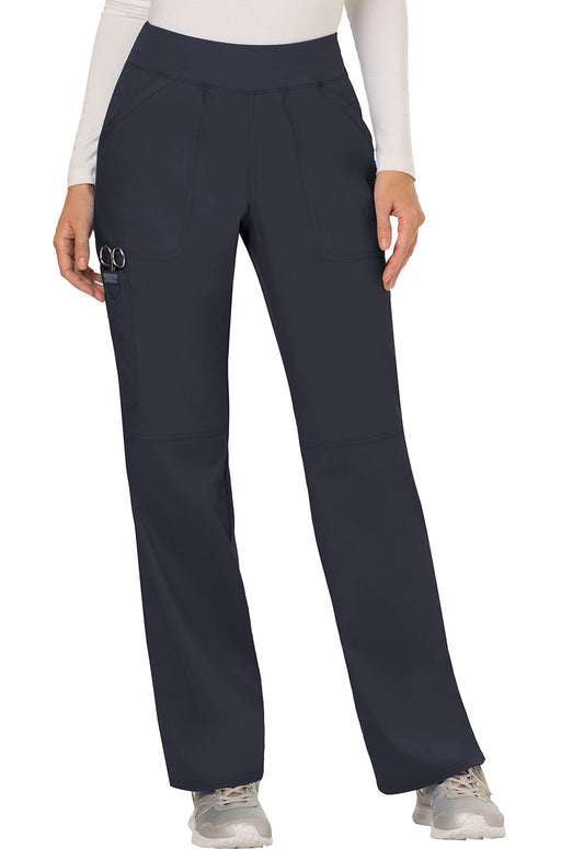 Workwear Revolution WW110 Women's Mid Rise Straight Leg Pull-on Scrub Pants Pewter