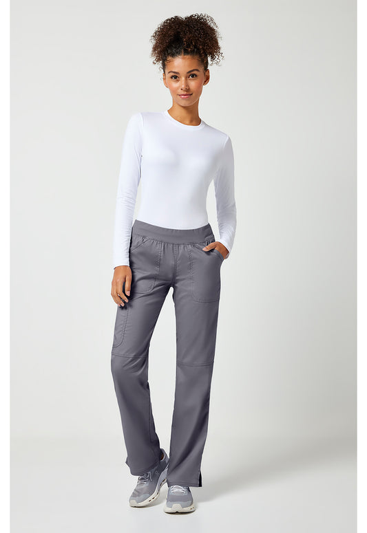 Workwear Revolution WW110 Women's Mid Rise Straight Leg Pull-on Scrub Pants Pewter