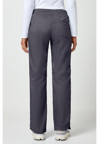 Workwear Revolution WW110 Women's Mid Rise Straight Leg Pull-on Scrub Pants Pewter