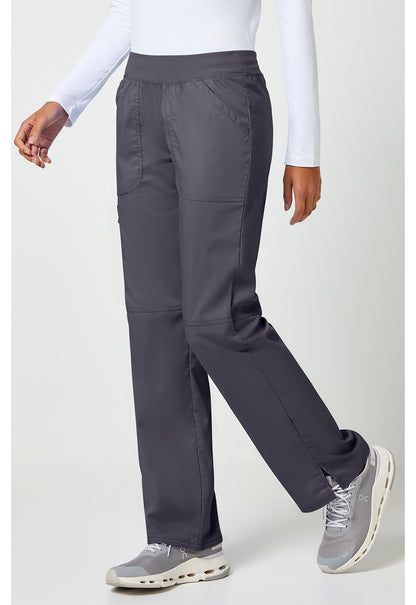 Workwear Revolution WW110 Women's Mid Rise Straight Leg Pull-on Scrub Pants Pewter
